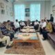 Pj Wali Kota Tebingtinggi Moettaqien Hasrimi beserta Ketua DPRD Basyaruddin Nasution saat menerima kunjungan Panitia Haul ke-127 Wafatnya Datuk Bandar Kajum, Pendiri Kota Tebingtinggi, di lantai 4 Balai Kota, Jl Dr Sutomo, Kota Tebingtinggi, Jumat (31/5). Waspada/Ist
