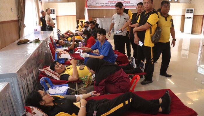 Sambut HUT Ke-78 Bhayangkara, Polres Simalungun Gelar Donor Darah