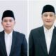 Bakal calon Bupati dan Wakil Bupati Padanglawas periode 2024-2029, Putra Mahkota Alam (PMA) bersama anaknya. (Waspada/Idaham Butar Butar)