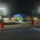 Personel Sat Lantas Pokres Simalungun saat menggelar Blue Light Patrol di jalan P.Siantar - Perdagangan, Senin (3/6) malam.(Waspada/ist).