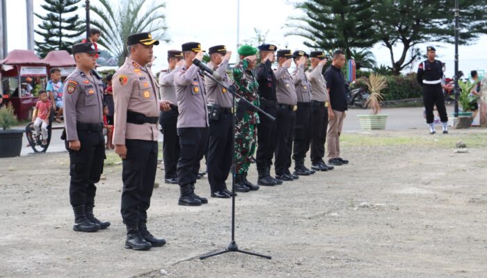 Kapolres Nias Pimpin Apel Gelar Pasukan Pengamanan Malam Takbiran