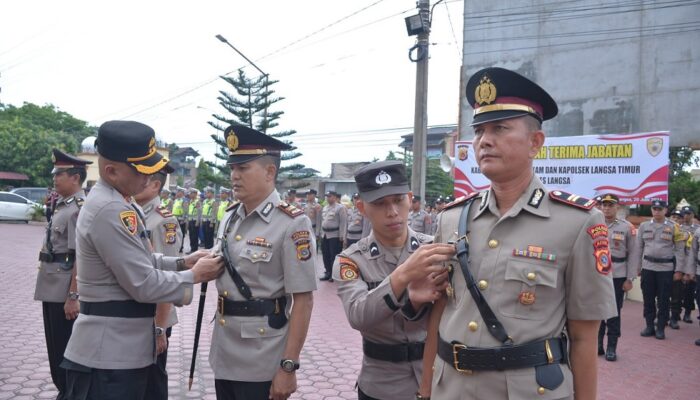 Kapolres Langsa Pimpin Sertijab Kabag Log, Kasat Intelkam Dan Kapolsek