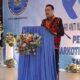 Kepala BNN Kota Gunungsitoli, Kompol Arifeli Zega, SH, MM saat membacakan sambutan tertulis Kepala BNN RI pada peringatan Jari Anti Narkotika Internasional (HANI) tahun 2024 bertempat di Hall Cendrawasih Gunungsitoli, Rabu (26/6). Waspada/Bothaniman Jaya Telaumbanua