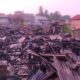 Sembilan rumah jompo dan lima rumah di Dusun. I Hulu Desa Besilam Kec. Padangtualang Kab. Langkat musnah terbakar, Rabu (5/6/24) dinihari. Waspada/ist 