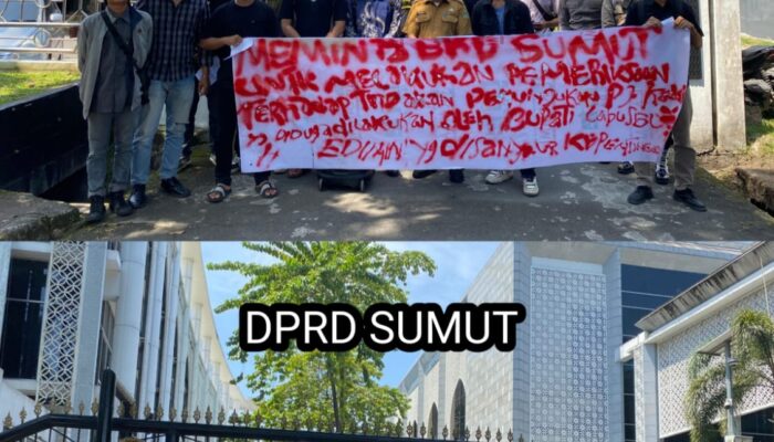 Geruduk BKD Sumut dan DPRD Sumut, Mahasiswa Nilai Pergantian PJ Kades Sarat Kepentingan Politik