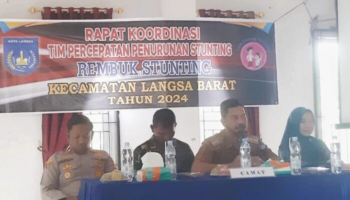 Rakor Rembuk Stunting Langsa Barat, Pj Geuchik Diharap Pelajari Qanun No. 5