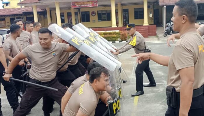 Polres P. Siantar Latihan Dalmas Kesiapan Pilkada 2024
