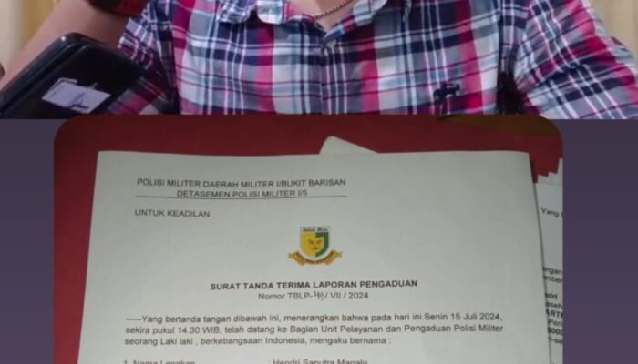 Pengacara Rahmat Junaidi Laporkan Dugaan Penganiayaan Oknum TNI Ke Denpom I/5 Medan