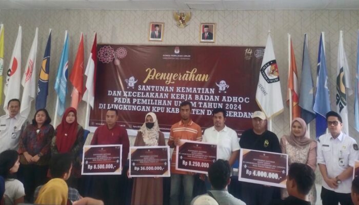 KPU Deliserdang Serahkan Santunan Rp195 Juta Ke Pekerja Badan Adhoc