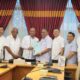KETUA Umum Gabungan Pelaksana Konstruksi Nasional Indonesia (Gapensi) Sanggam Bakkara menemui Ketua DPRD Sumut Sutarto di ruang Ketua DPRD SU, Rabu (24/7/2024). Waspada/ist