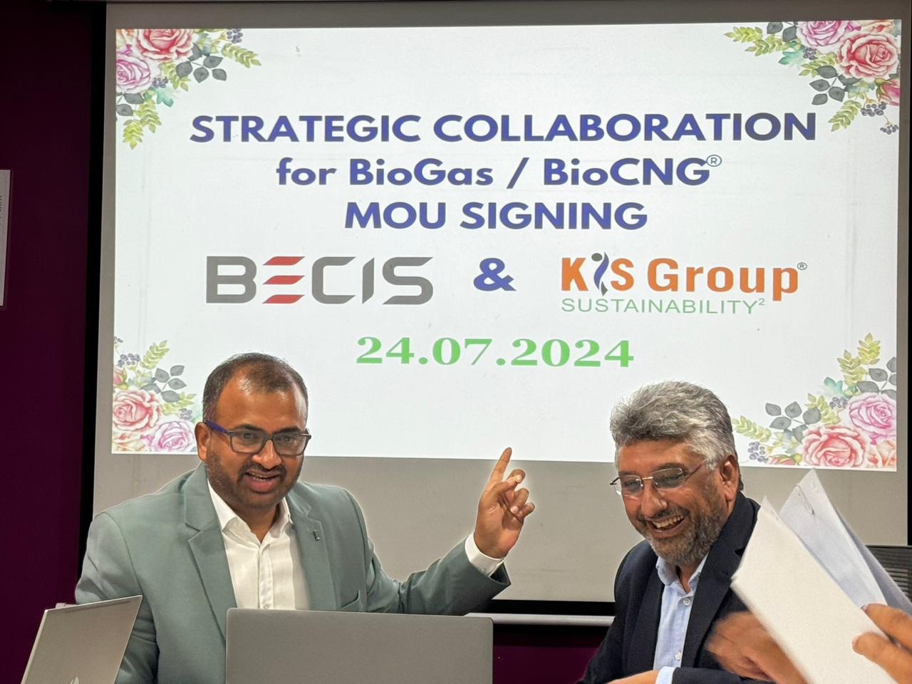 BECIS (Berkeley Energy Commercial Industrial Solutions) dan KIS Group menandatangani Nota Kesepahaman (MOU) strategis untuk berkolaborasi dalam proyek Biogas dan BioCNG, pada 24 Juli 2024 lalu di India.