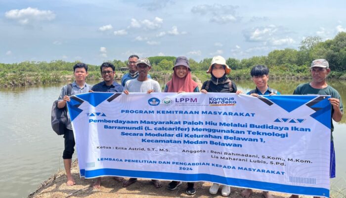 Dosen Unimed Terapkan Teknologi Modular  Budidaya Ikan Barramundi Pada Kelompok Petani Tambak Di Kelurahan Belawan 1