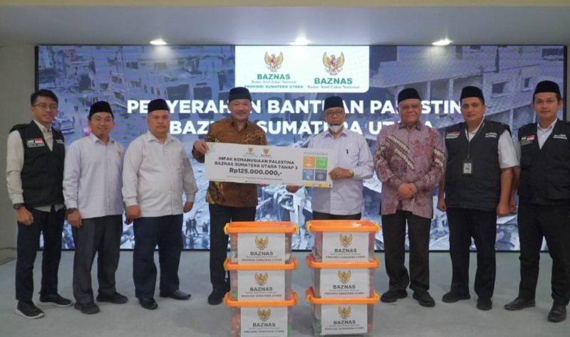 Baznas Sumut Kembali Salurkan Donasi Untuk Palestina Rp125 Juta