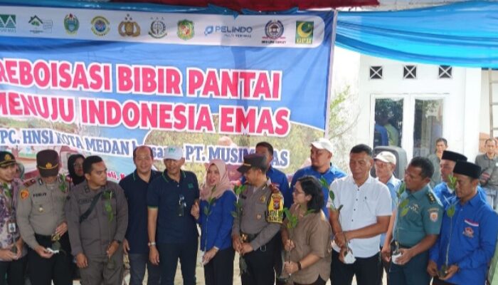 HNSI Kota Medan dan Musim Mas Laksanakan Penanaman Mangrove, Reboisasi Bibir Pantai Belawan Menuju Indonesia Emas