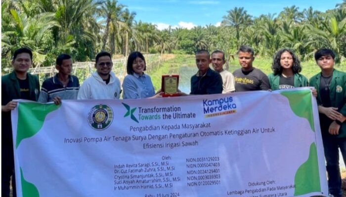 LPM USU Pengabdian Masyarakat Terapkan Inovasi Pompa Air Tenaga Surya