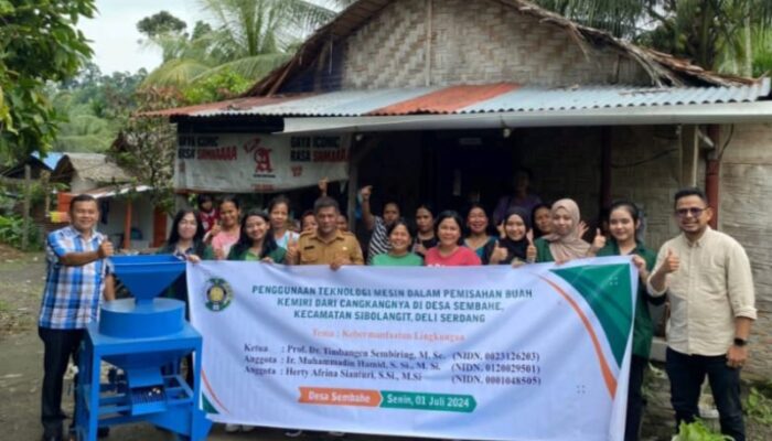 LPM USU Beri Pelatihan Pembuatan Mesin Pemipil Kemiri Di Desa Sembahe