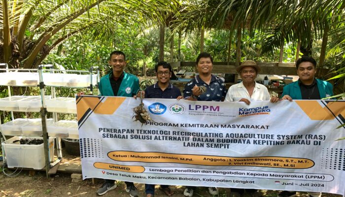 Dosen UNIMED Bantu Pembudidaya Kepiting Dengan Menerapkan Teknologi RAS Di Desa Teluk Meku