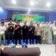 Para pelajar MAN dan SMKN 3 foto bersama dalam kegiatan sosialisasi yang bertajuk “School Goes To Customs” di Aula Samudra Pasee Kantor Beacukai Lhokseumawe, Kamis (25/7). Waspada / Zainuddin. Abdullah