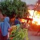 Tiga rumah ludes dilalap sijago merah di desa Banua Simanosor Kecamatan Naga Juang Kabupaten Madina. Waspada/Ist