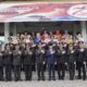 Pj Wali Kota Tebingtinggi, Dr Moettaqien Hasrimi, S.STP, M.Si saat bergoto bersama seluruh Forkopimda pada kegiatan HUT ke-78 Bhayangkara. Waspada/Kristian Brahmana