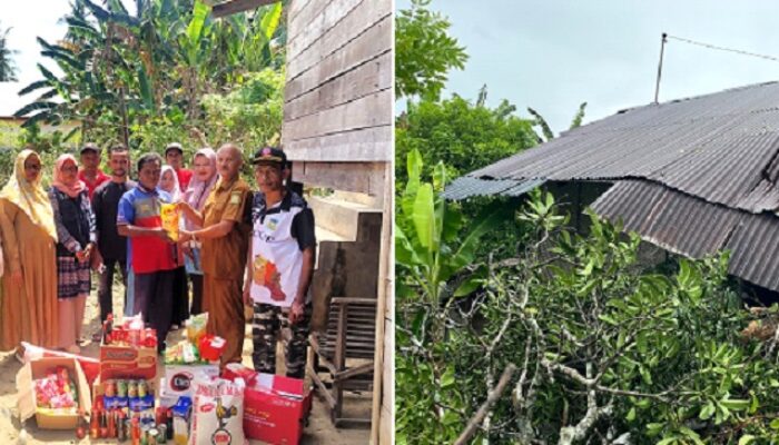 Dinsos Aceh Besar Salurkan Bantuan Masa Panik Korban Angin Kencang