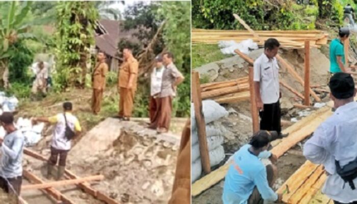 Giat Haroan Bolon Di P. Bandar Atasi Irigasi Jebol Sepanjang 15 Meter