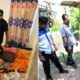 Pj Bupati Aceh Besar Muhammad Iswanto menyerahkan bantuan tongkat empat kaki kepada Yusri Affan dan Radhian, warga di Gampong Lam Me, Kecamatan Blang Bintang, Aceh Besar, Rabu (3/7). (Waspada/Ist)