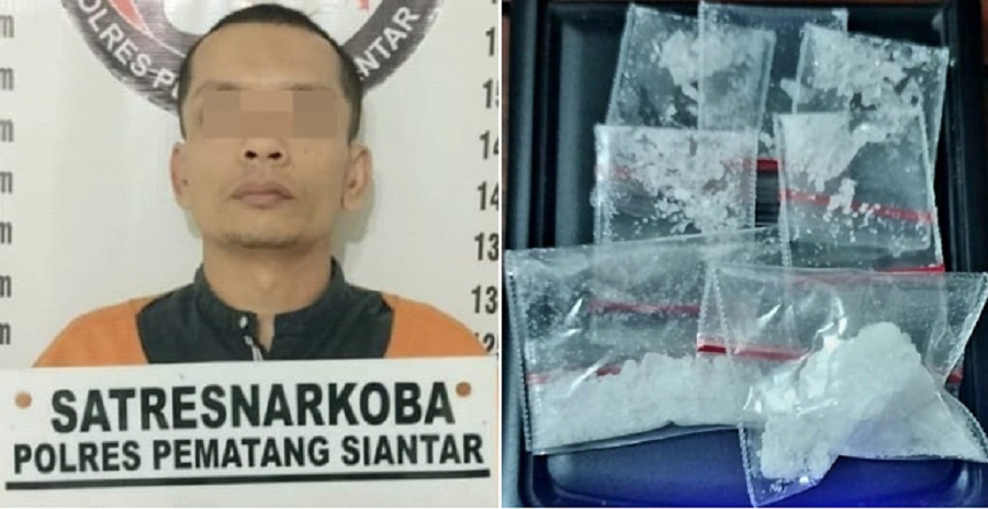 Tim Opsnal Unit 1 Sat Resnarkoba Polres Pematangsiantar meringkus seorang residivis, terduga pelaku AP, 37, karena memiliki narkotika jenis sabu-sabu di rumahnya, Jl. Pattimura, Gg. Bersama, Kel. Tomuan, Kec. Siantar Timur, Senin (14/7) pukul 00:45 serta menyita barang bukti sabu dan lainnya dari AP.(Waspada-Ist).