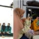 Keuchik Salman bersama tokoh masyarakat foto bersama mahasiswa KKN USK pada acara ramah tamah di Meunasah Lam Ara Eungkit, Kuta Malaka, Aceh Besar, Rabu (10/07/24) malam.( Waspada/T.Mansursyah)