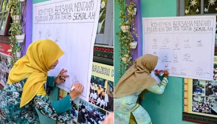 Komitmen Bersama Taati Aturan Sekolah Ditandatangani
