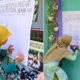 Bunda PAUD Aceh Besar Cut Rezky Handayani beserta sejumlah guru dan wali murid menanadatangani Komitmen Bersama Mentaati Peraturan dan Tata Tertip Sekolah di SDN Pertiwi Lamgarot, Kecamatan Ingin Jaya, Aceh Besar, Jumat (12/7). (Waspada/Ist)