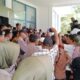 Massa Aliansi PNNB WKP SMGP saat melaksanakan aksi demo di kantor Bupati Madina. Waspada/Ali Anhar Harahap