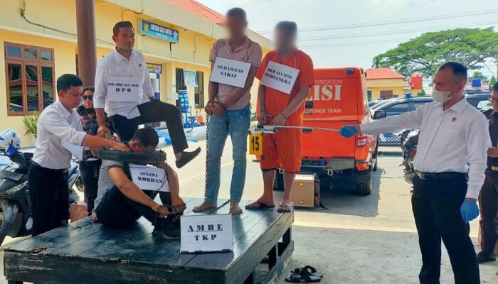 Polres Langsa Gelar Rekonstruksi Pembunuhan Asnawi