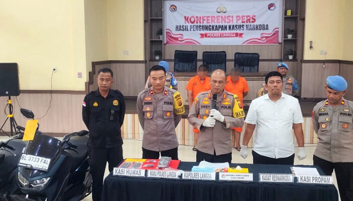 Polres Langsa Ringkus Dua Residivis Sabu, BB 1.03 Kg