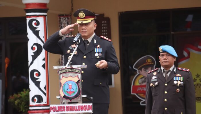 Kapolres Simalungun Pimpin Upacara Peringatan Dan Syukuran HUT Ke-78 Bhayangkara