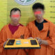 SMB dan AL, tersangka pengedar narkotika jenis pil ekstasi diamankan di Mapolres Padangsidimpuan. (Waspada/Ist)
