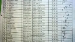 TANDA terima Bansos dampak inflasi buat nelayan Desa Perlis, Kec. Brandan Barat. Waspada/Ist