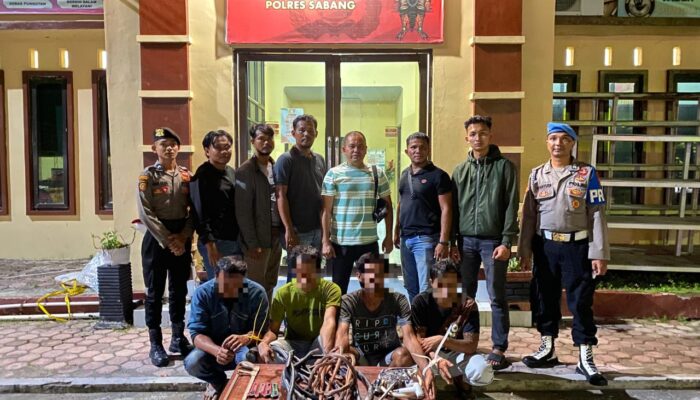 Polres Sabang Tangkap Pelaku Pencurian Dan Penadah Kabel Listrik