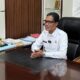 Pj Wali Kota Langsa, Syaridin, saat memberikan dukungan dan apresiasi atas strategi inovatif pengembangan literasi dalam mendukung program podcast dan wisata literasi serta adanya gerai UMKM yang digagas oleh Dinas Perpustakaan dan Kearsipan Kota Langsa, Kamis (4/7). Waspada/Rapian