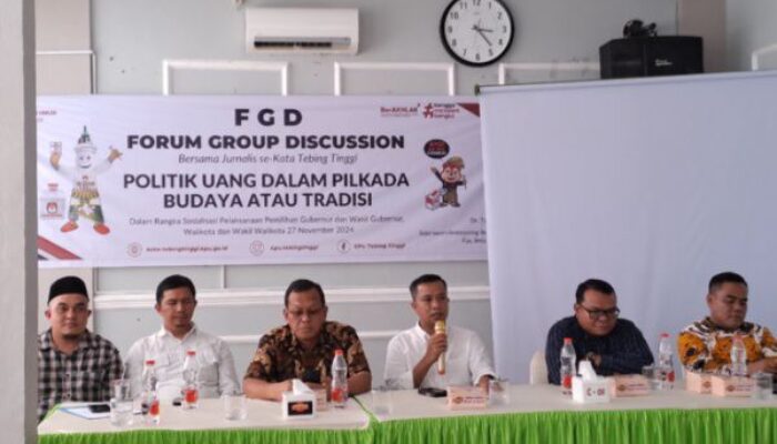 KPU Tebingtinggi Gelar FGD Bersama Jurnalis; ‘Politik Uang Budaya Atau Tradisi’