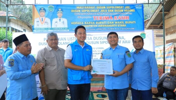 PLN UP3 Rantauprapat Beri Penghargaan Kepada Pemkab Labuhan Batu Utara