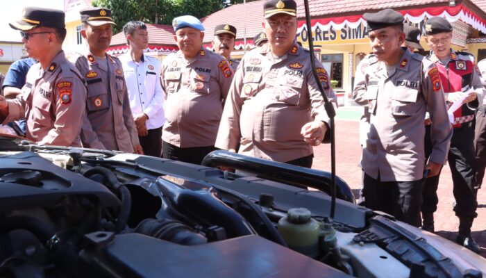 Amankan Pilkada, Kapolres Simalungun Cek Kendaraan Dinas