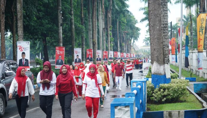 Semarakkan HUT RI, DPRD Deliserdang Jalan Santai, Senam Hingga 10 Perlombaan