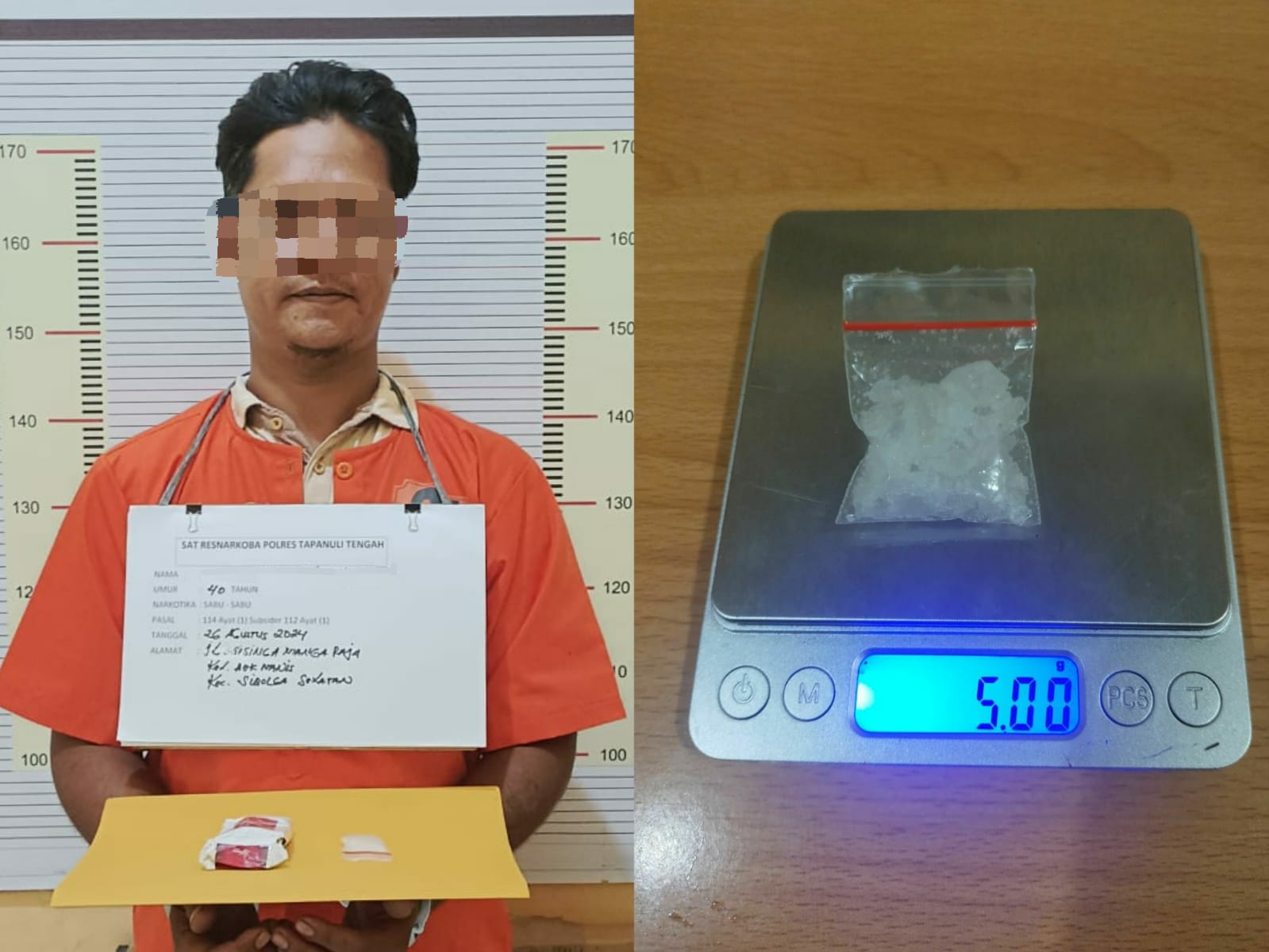 Polres Tapteng Tangkap Tersangka Pengedar Sabu