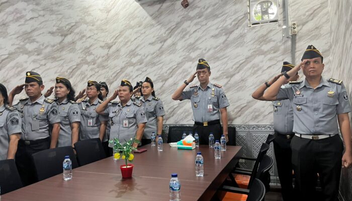 Jajaran Lapas Kelas IIA Pematangsiantar Apel Pagi Virtual Bersama Menkumham