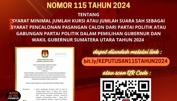 KPU Keluarkan Putusan Syarat Minimal Paslon Gubsu dan Wagubsu