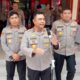 KAPOLDA Sumut Irjen Pol. Whisnu Hermawan Februanto didampingi PJU menyampaikan penjelasan kepada wartawan, Senin (5/8). Waspada/Ist