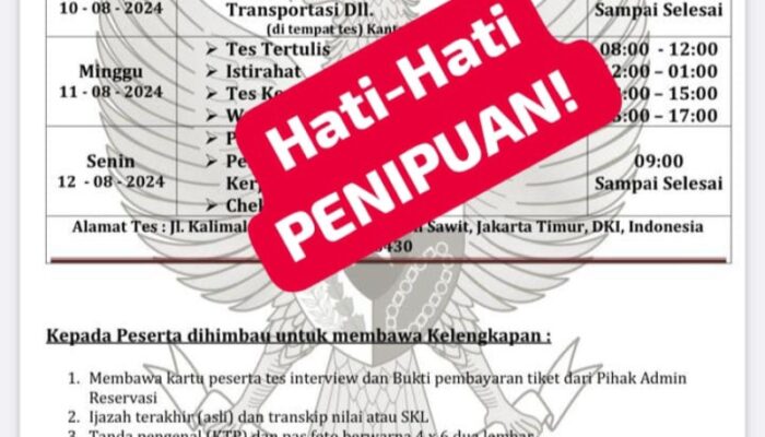 Marak Modus Penipuan Undangan Lowker, KAI Divre I Sumut Imbau Masyarakat Lebih Teliti