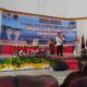 Ketua DPW PKS Simeulue Rasmanuddin H Rahamin, SE melakukan orasi politik pemenangan di Gedung Serba Guna Bupati Simeulue. Rabu (28/8). Waspada/Ist
