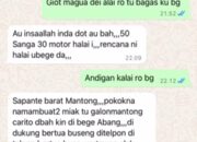 Tangkaplayar isi percakapan WA oknum P dengan wartawan media elektronik, Agus Salim Hasibuan. Waspada/Ist